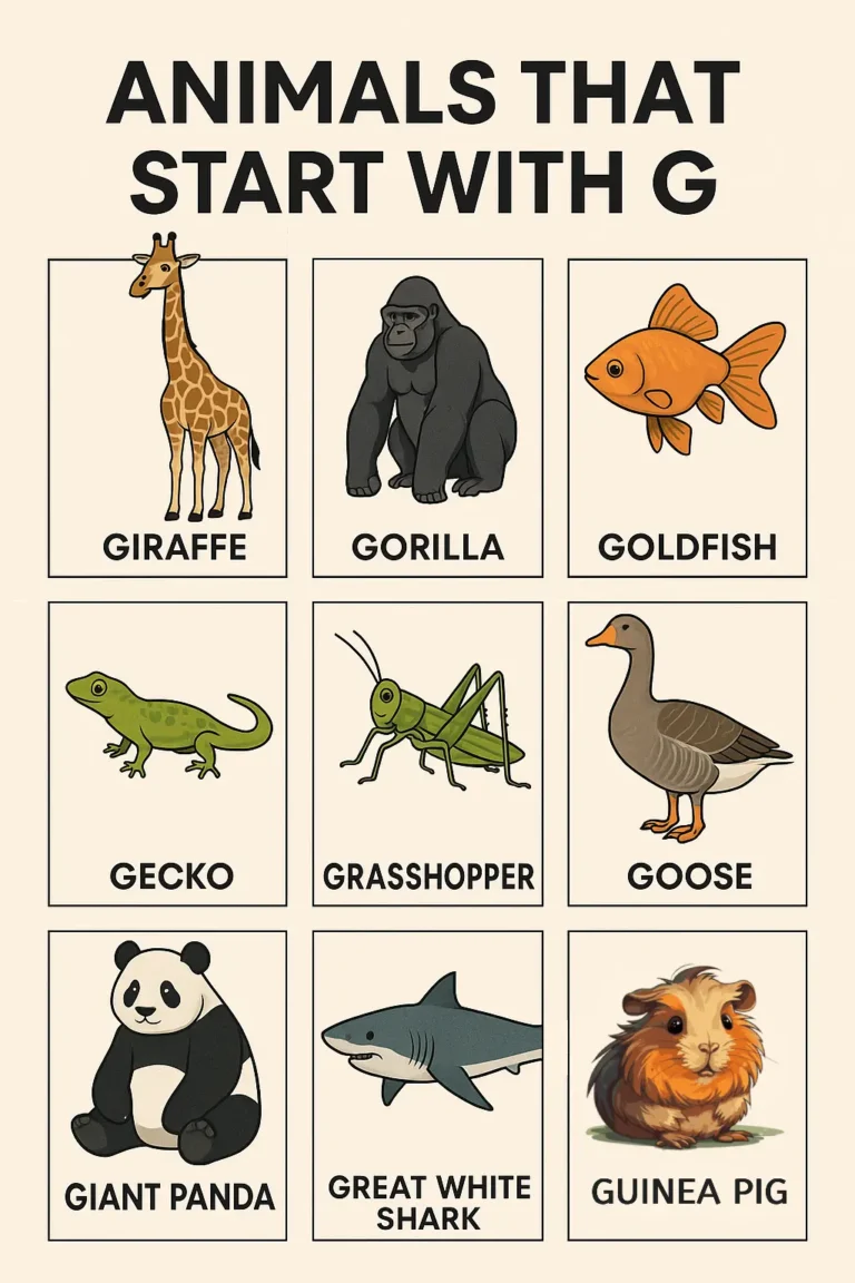 Animals that start with g
