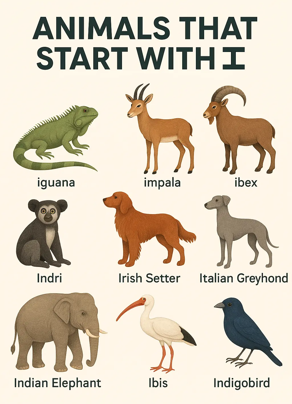 Animals that start with i