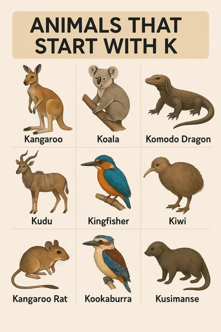 Animals that start with k