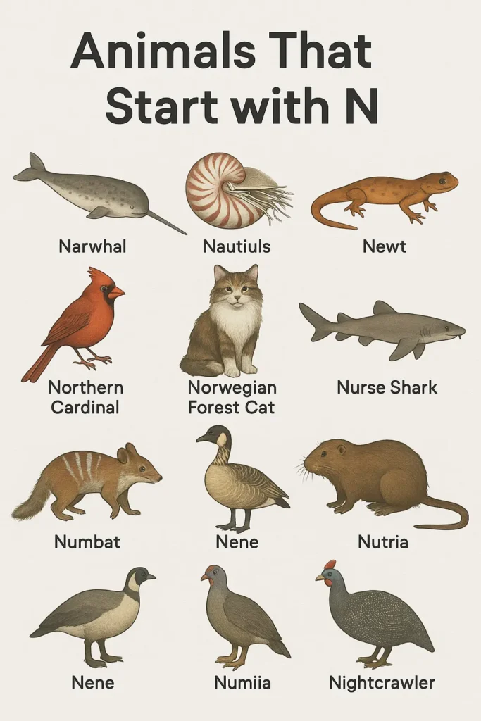 Animals that start with n
