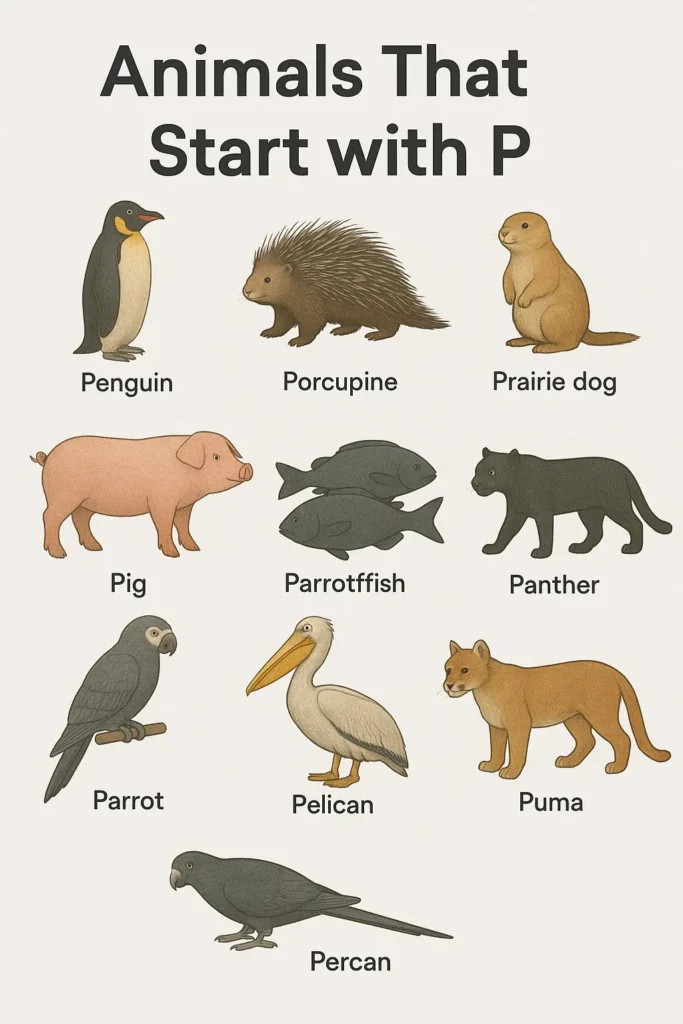 Animals that start with p