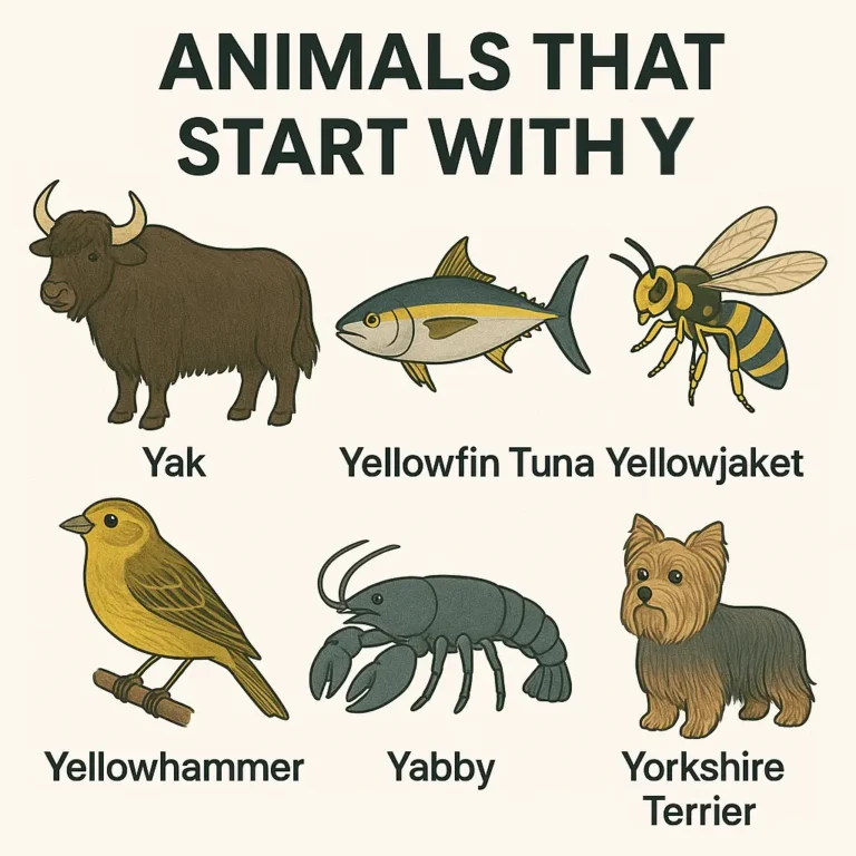 Animals that start with y