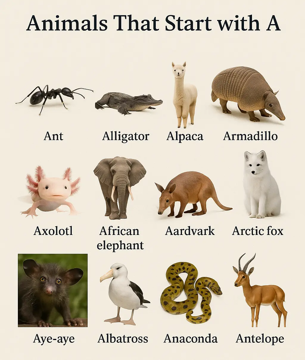 Animals That Start with A